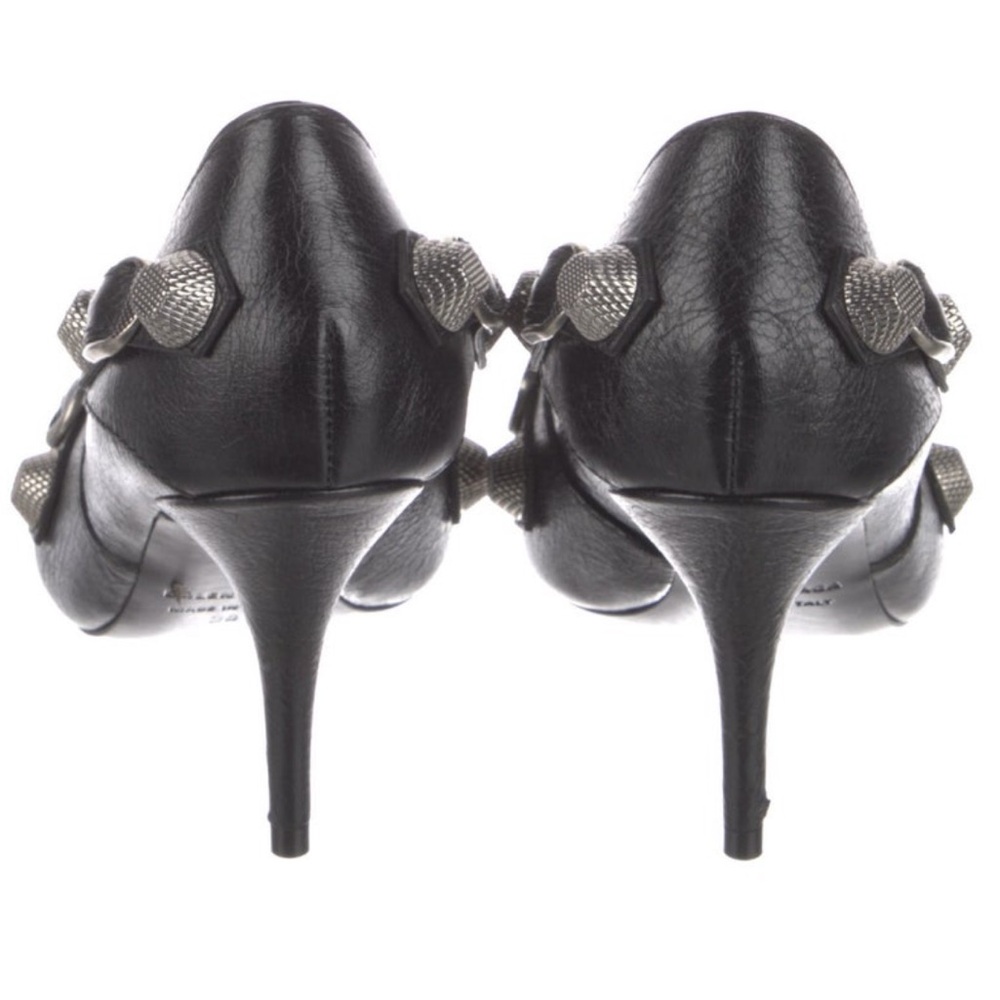 Balenciaga Cagole Leather Black Pumps with Buckle Straps - Picture 3 of 6
